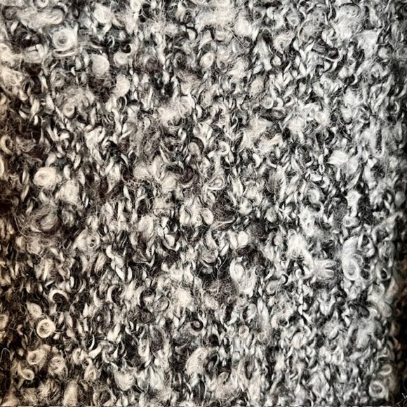 Silvia Novelli Italian Mohair Blend Open Cardigan Fuzzy/Curly - M - Black/Grey - Picture 7 of 11